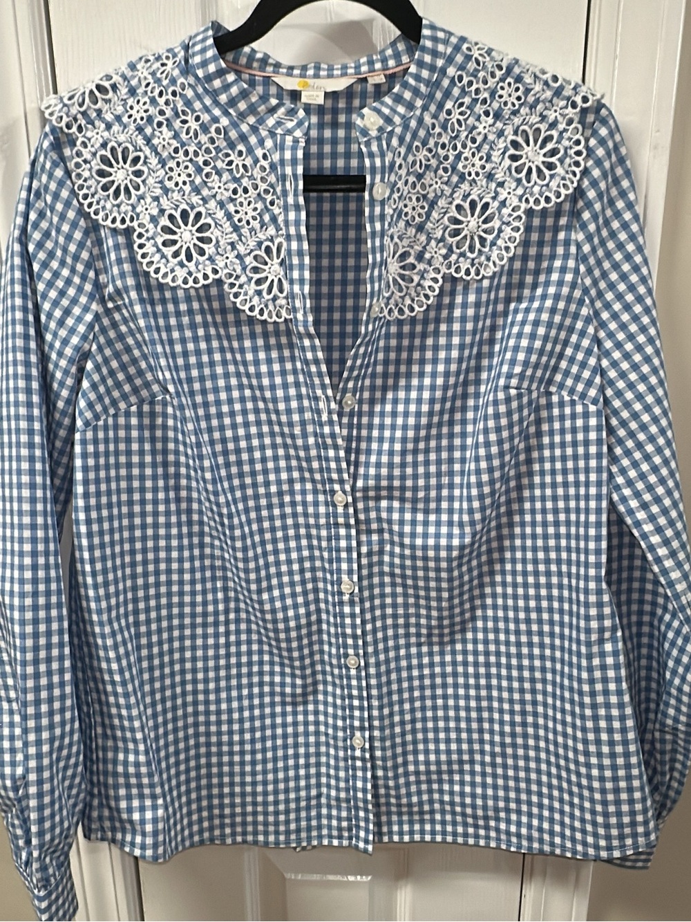 Boden Broderie Collar Shirt pit to pit 20.5 (mix39) - Picture 6 of 9